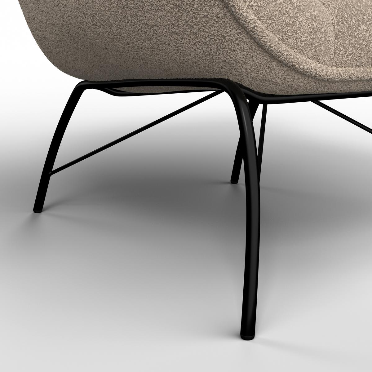 Sessel Robin Beige Webstoff - Beige/Schwarz, MODERN, Textil/Metall (72/78/81cm) - Bessagi Home