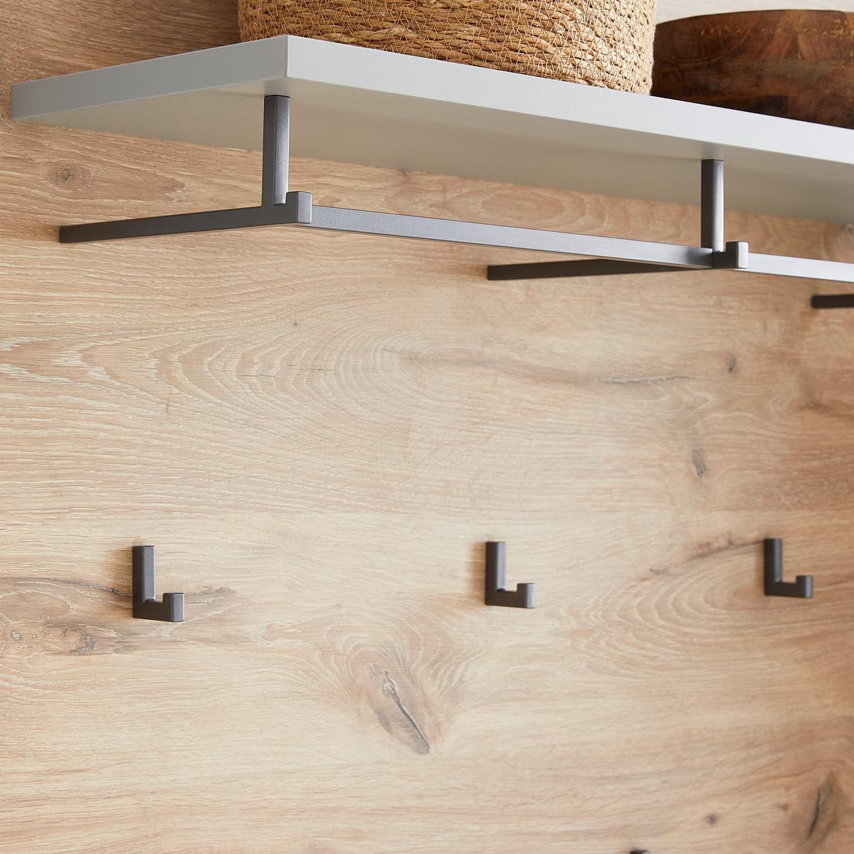 Garderobenpaneel Dynamic in Hellgrau - Modern, Holzwerkstoff (80/120/28cm) - Mömax