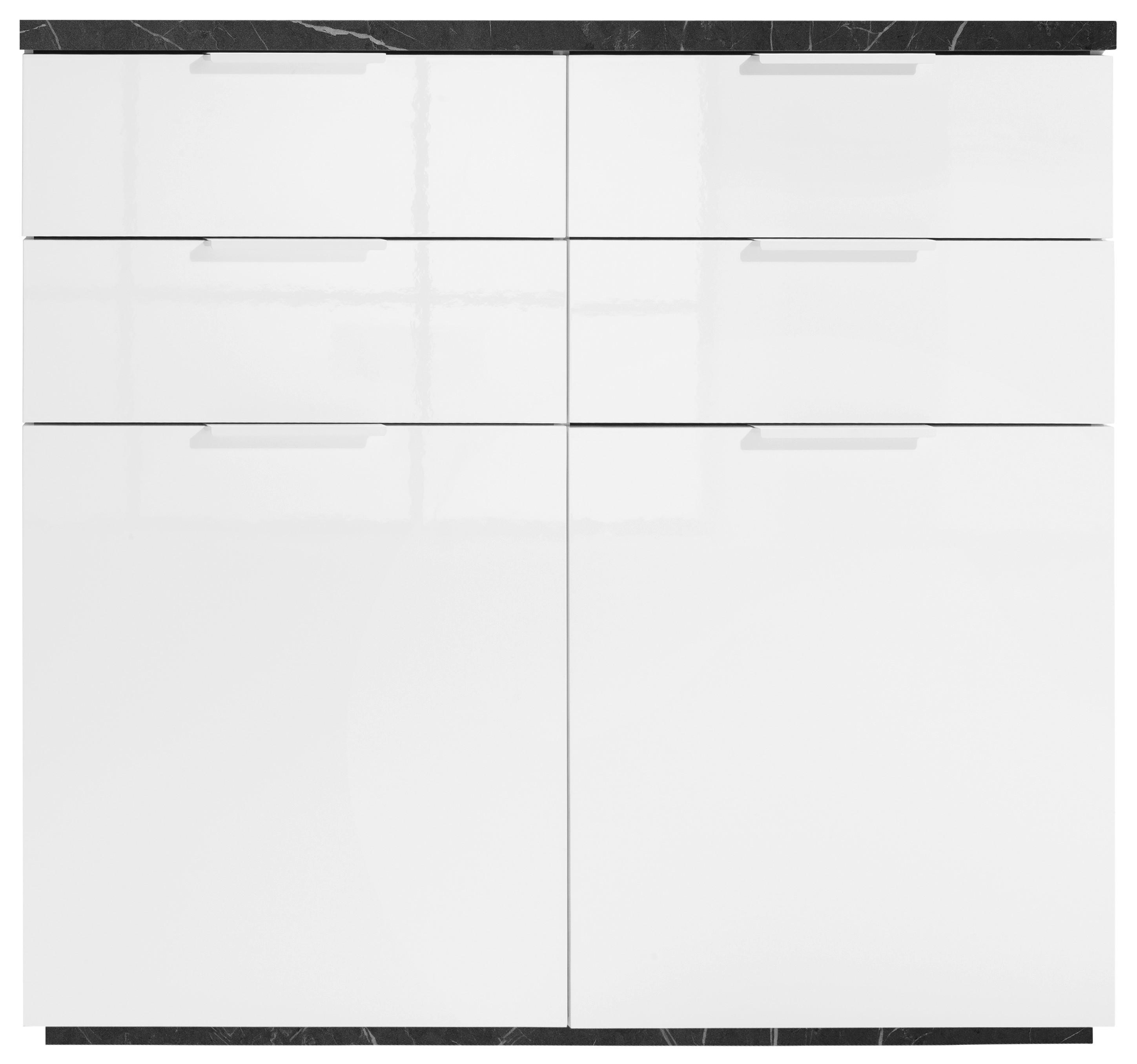 Kommode Mundi in Anthrazit/Weiß - Anthrazit/Weiß, MODERN, Holzwerkstoff/Metall (119/102/50cm) - Premium Living
