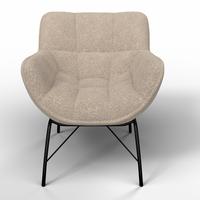 Počivalnik Robin, Bež - črna/bež, Moderno, kovina/tekstil (72/78/81cm) - Bessagi Home
