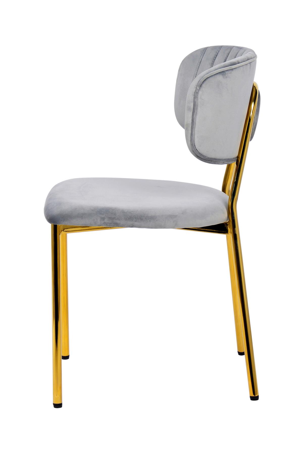 Szék Szett Kian 100 - aranyszínű/szürke, Modern, textil/fém (47/80/51cm) - Kayoom