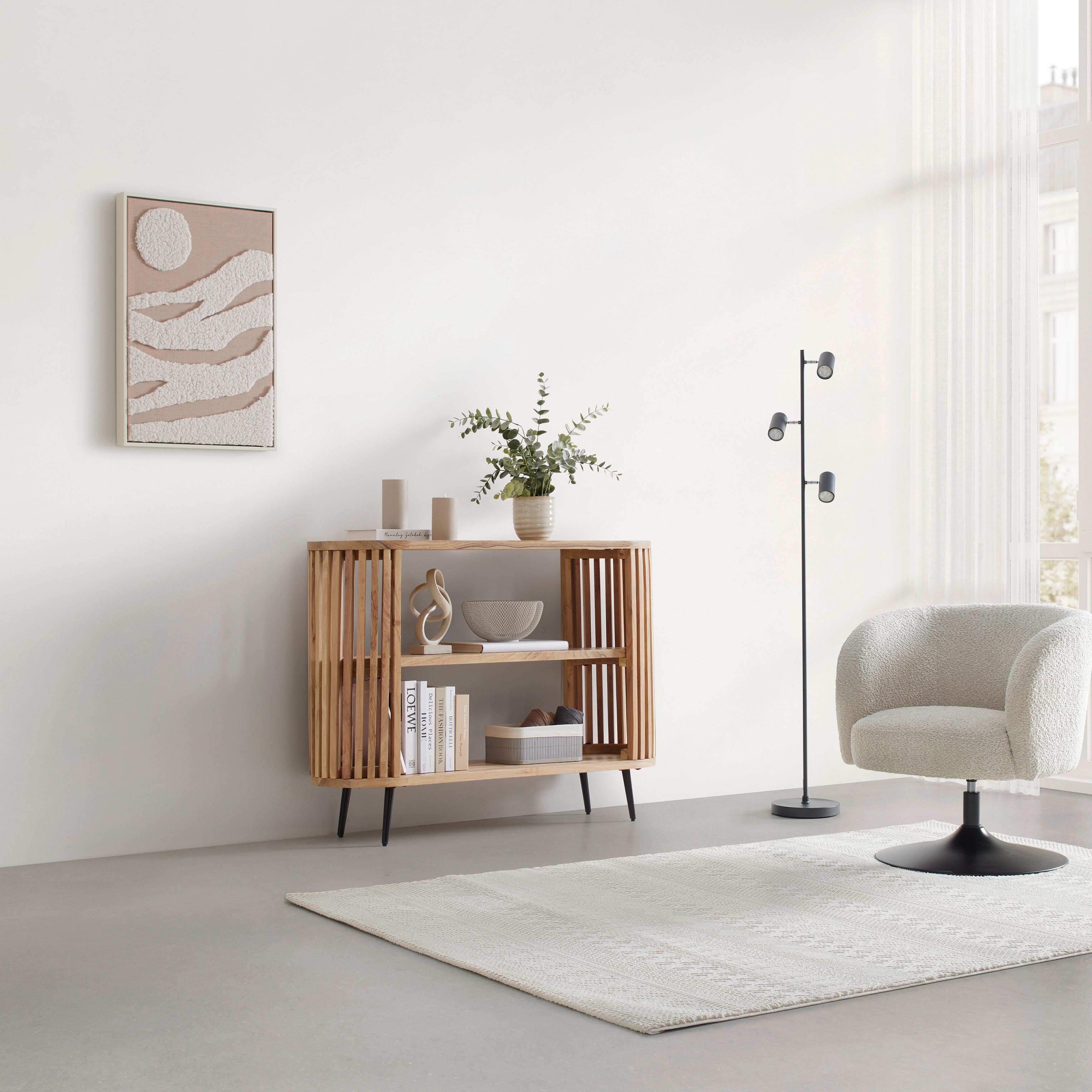 Konsole Maddi Naturfarben/Schwarz - Schwarz/Naturfarben, LIFESTYLE, Holz/Metall (120/85/33cm) - Mömax