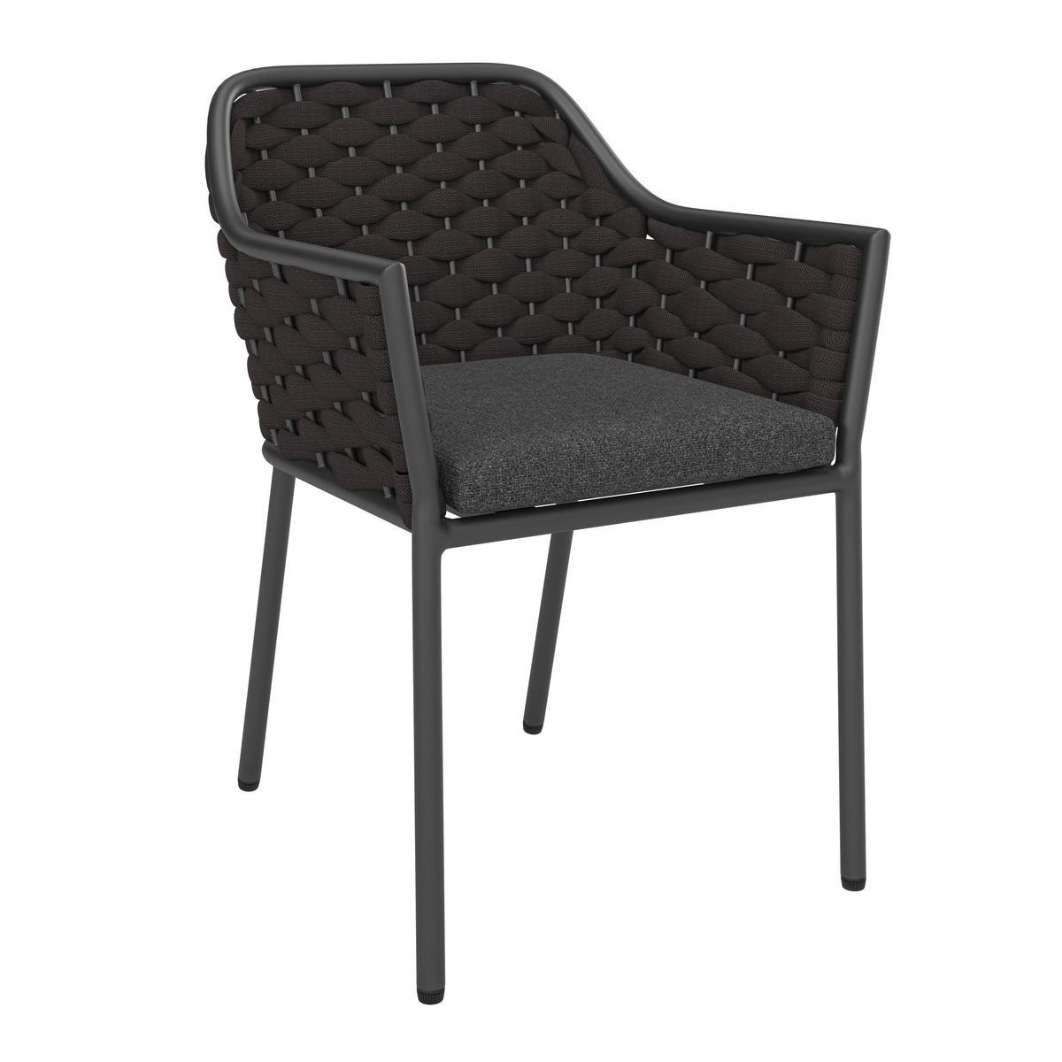 Gartenstuhl Louisa Anthrazit Aluminium - Anthrazit, MODERN, Textil/Metall (57/79/58cm) - Mömax