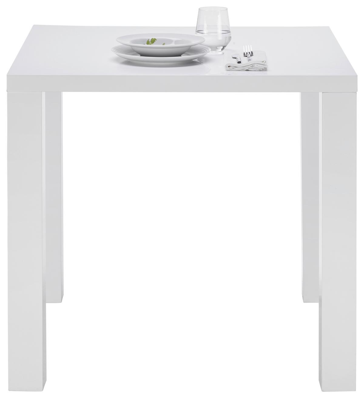 Esstisch in Weiss Hochglanz - Weiss, Modern, Holzwerkstoff (80/75/80cm) - Based