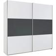 Schwebetürenschrank Schwarz/Weiß - Schwarz/Weiß, Holzwerkstoff (218/210/59cm) - BASED