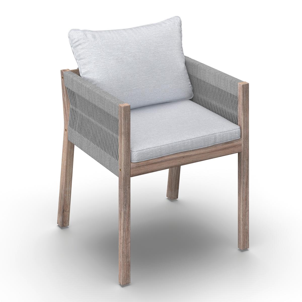 Gartenset Aldina Steingrau Holz/textil - Grau/Akaziefarben, Modern, Holz/Kunststoff - Bessagi Garden