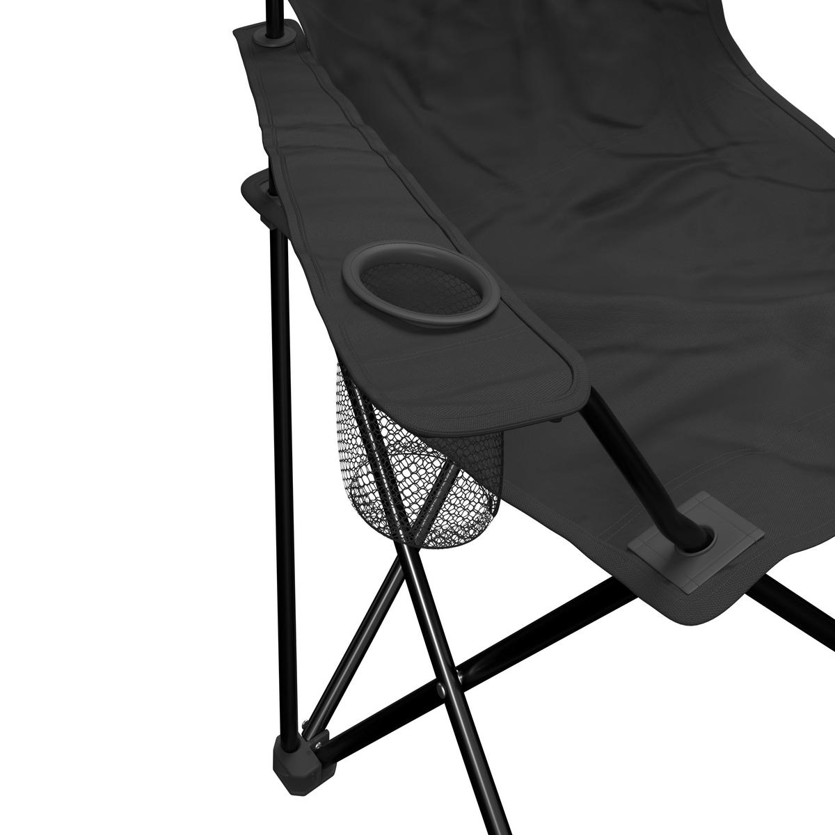 Campingsessel Blacky Schwarz ca. 80x80x51cm - Schwarz, Basics, Textil/Metall (80/80/51cm)