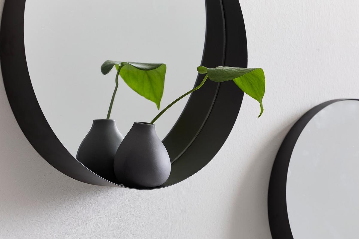 LUSTRO ŚCIENNE CAIPI - czarny, Trend, metal/szkło (50/50/10cm) - Landscape