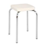 STOŁEK SZTAPLOWANY PIK - biały/kolor chromowy, Basics, tworzywo sztuczne/metal (36/49/36cm) - Carryhome