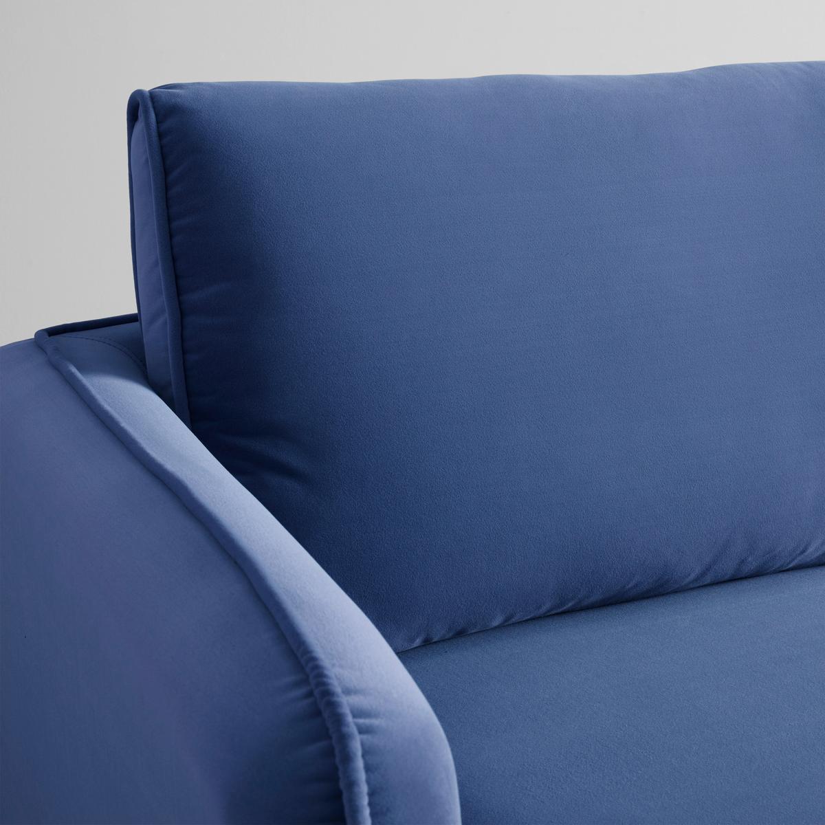 Canapea cu 3 locuri LIVIA - albastru închis, Modern, lemn/textil (176/78/76cm) - Bessagi Home