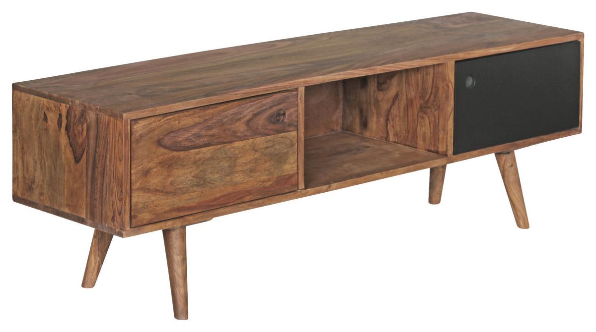 Lowboard Repa Sheesham ca. 140x45x35 cm Braun/Schwarz - Sheeshamfarben/Schwarz, Design, Holz (140/45/35cm) - MID.YOU