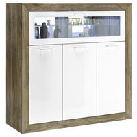 Barski Element Neapel - tamno smeđa/srebrne boje, Konvencionalno, staklo/drvni materijal (134/134/46cm) - Mömax