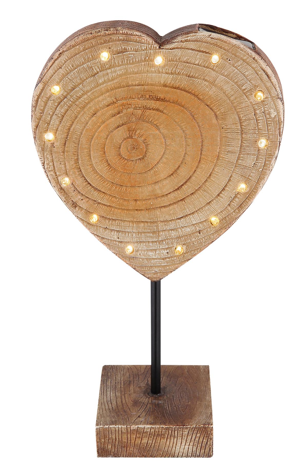 Solarna Svetilka Love, S Sijalko - črna/rjava, Natur, kovina/umetna masa (19/9,5/50cm) - Globo