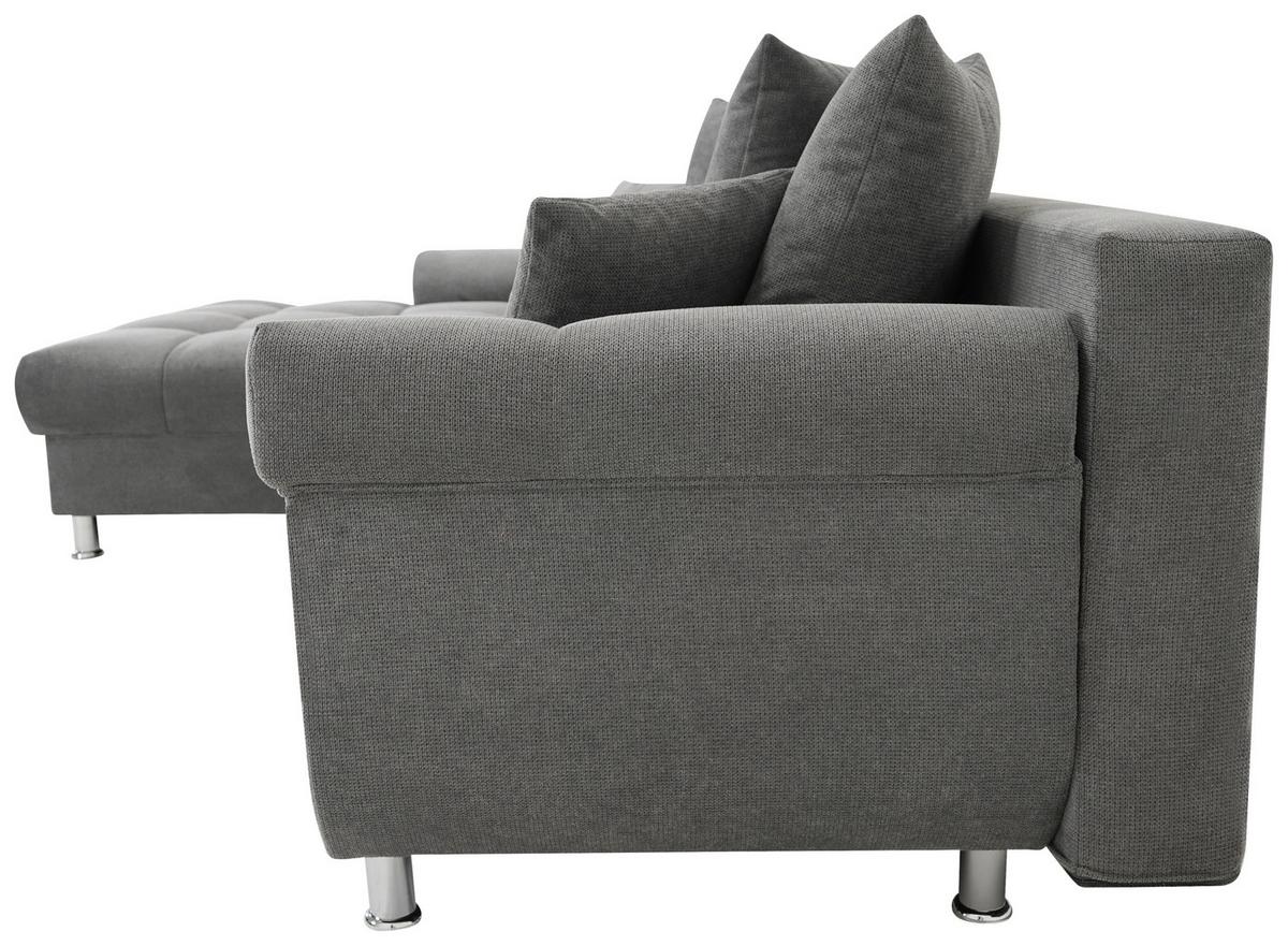 Sarokkanapé Erice - sötétszürke, Design, textil (198/312cm) - Livetastic