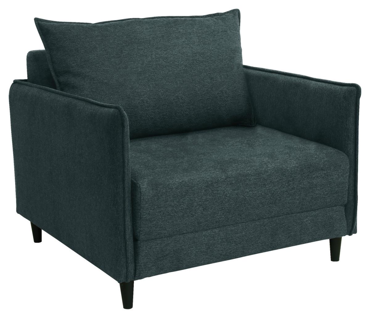 Schlafsessel Duke in Grün aus Webstoff - Schwarz/Grün, MODERN, Textil (88/71/94cm) - Mömax