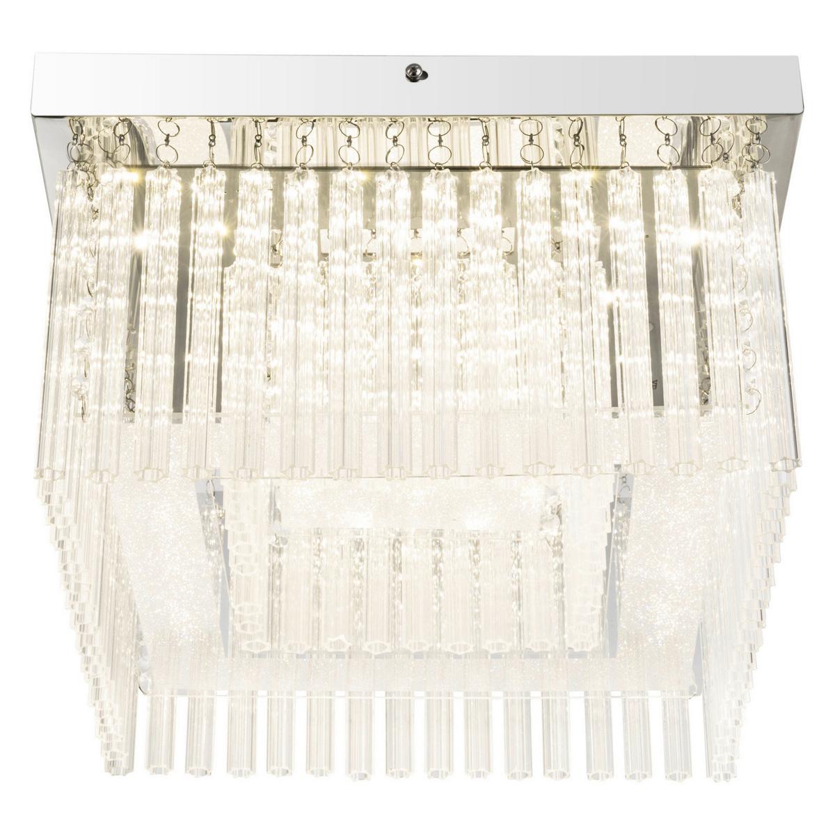 Led Stropna Svjetiljka Vince - boje kroma, Basics, staklo/metal (36/36/21.5cm) - Globo