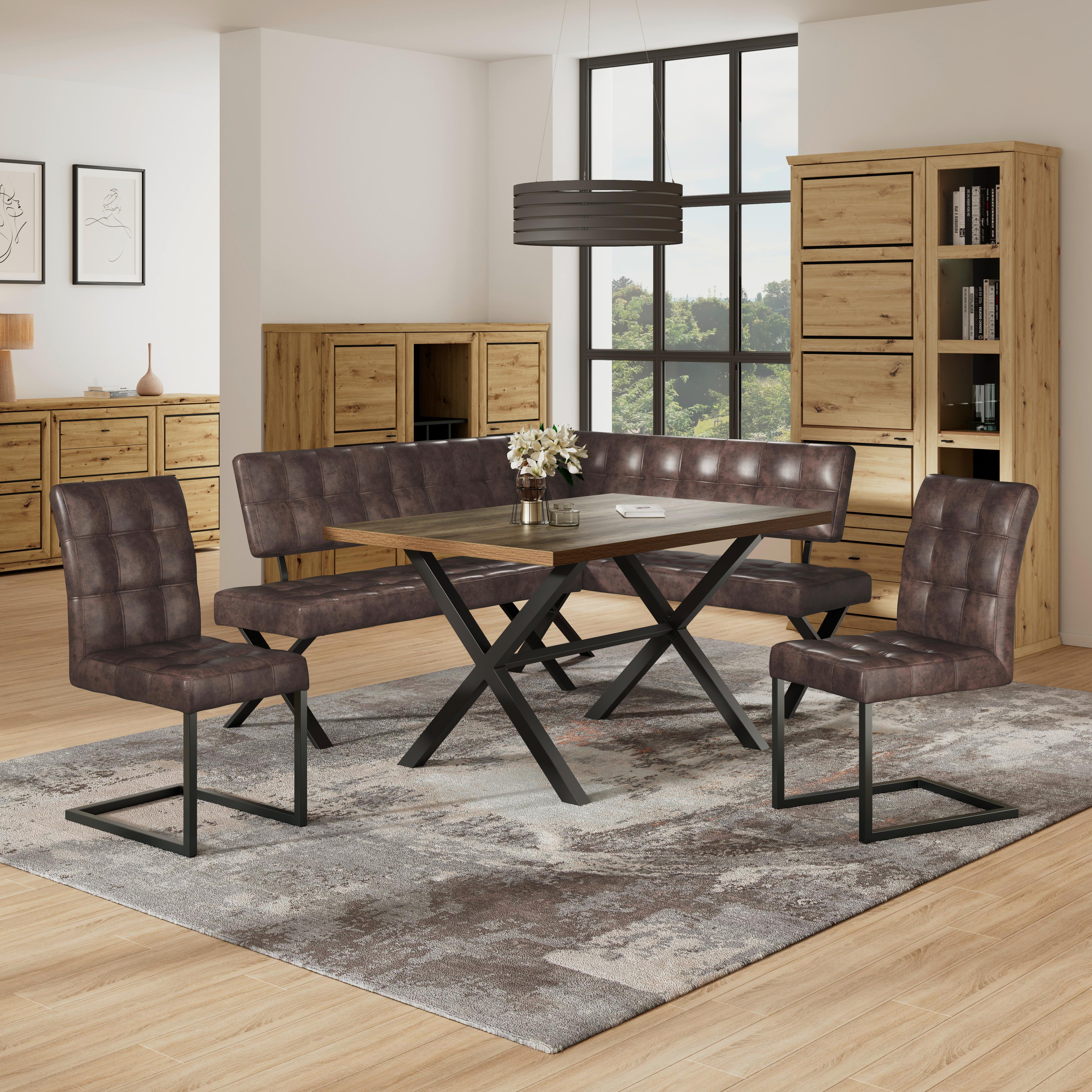 Kotna Klop Donna, Vintage Rjava, 200 X 150 Cm - rjava/antracit, Moderno, kovina/tekstil (200/150cm)