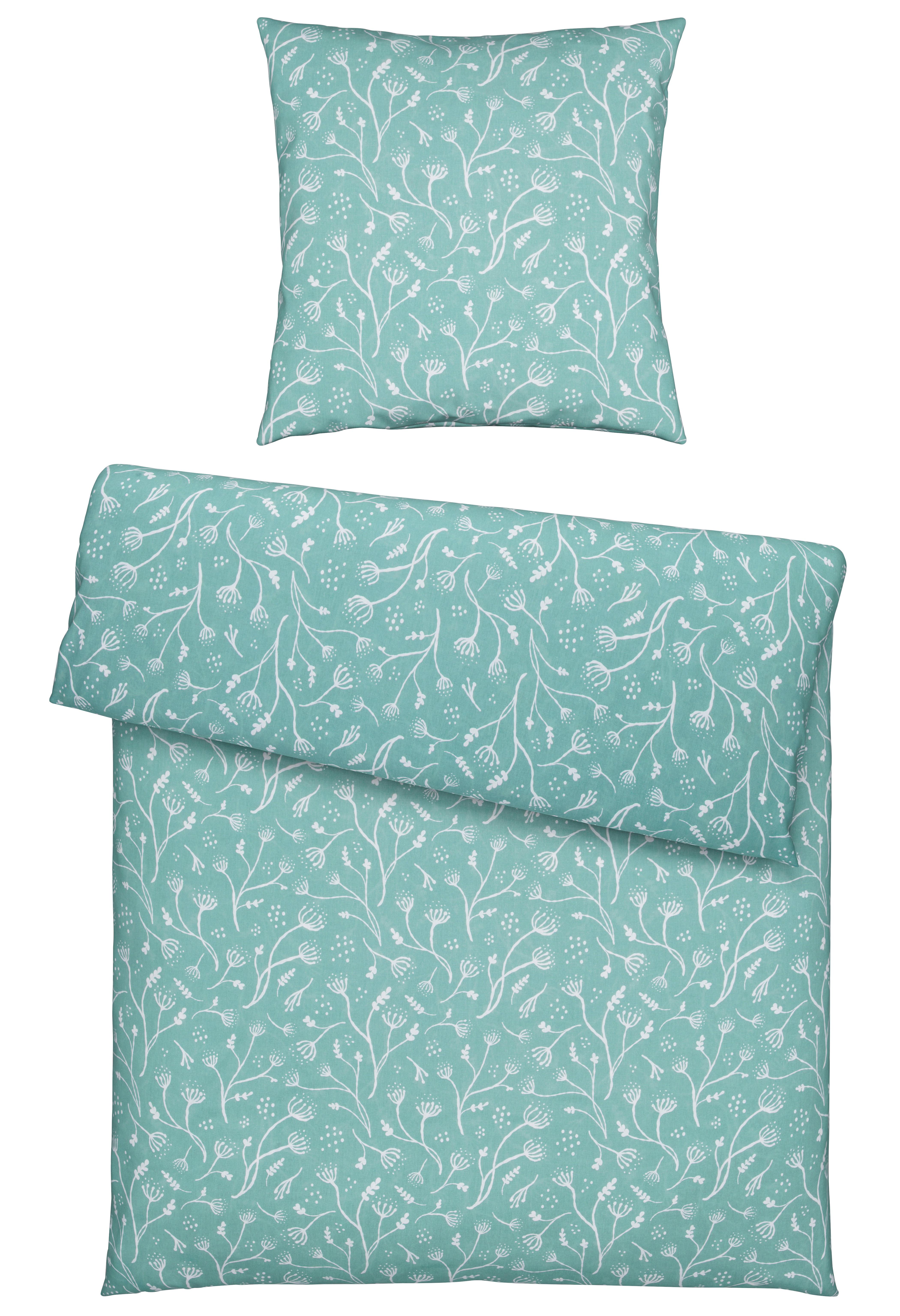 Bettwäsche Frida Grün ca. 135x200cm - Grün, KONVENTIONELL, Textil (135/200cm) - Modern Living