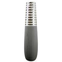 Bodenvase Grau/Silberfarben - Silberfarben/Grau, Basics, Keramik (15/50/15cm)
