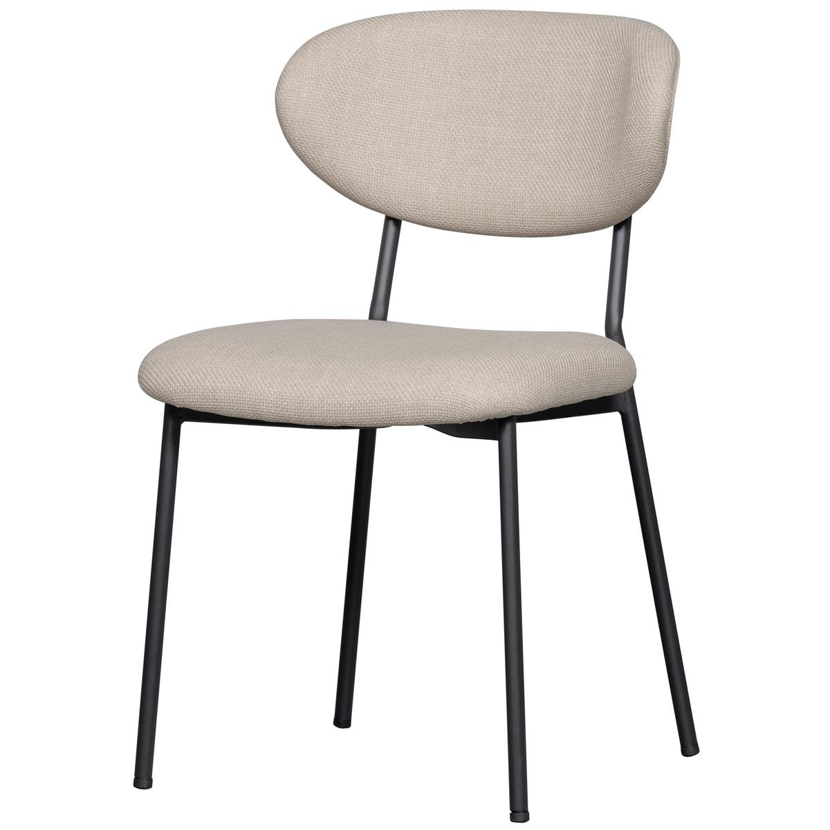 Stuhl-Set Klejd 2er-Set Naturfarben - Schwarz/Naturfarben, MODERN, Textil/Metall (47/79/53cm) - Livetastic
