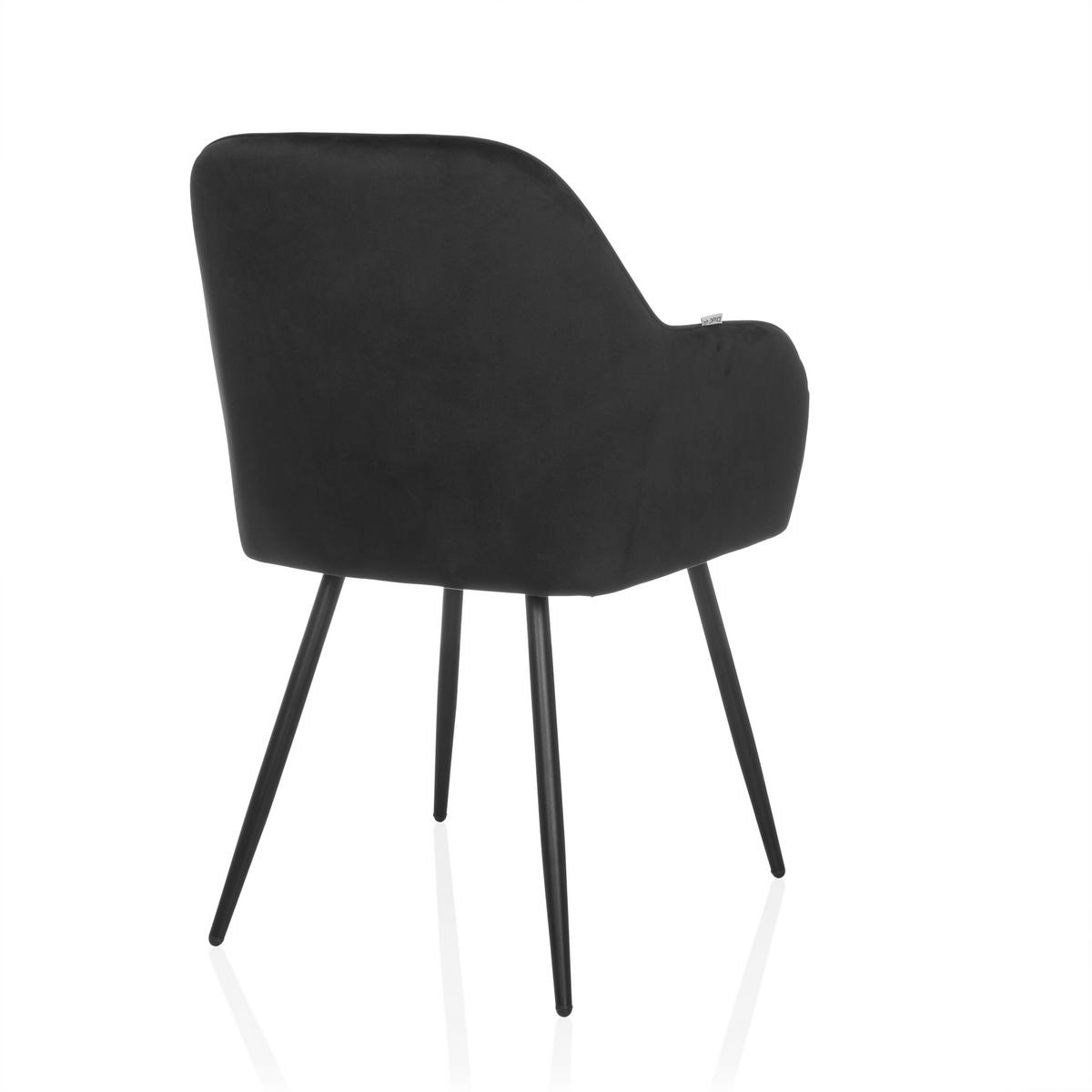 Naslanjač Charvelle, Črna - črna, Moderno, kovina/tekstil (55/86/58cm) - MID.YOU