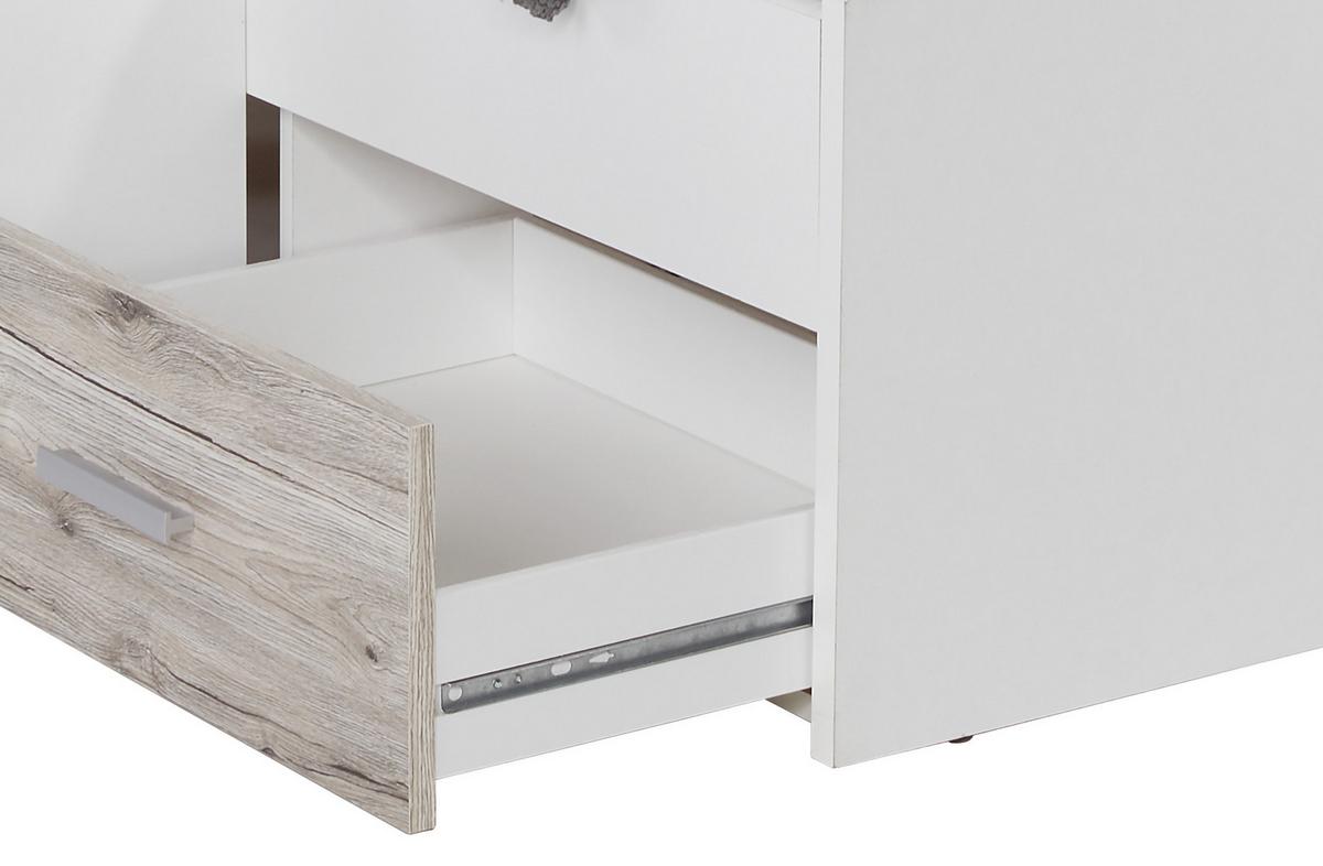 Pograd Maxi, Bela, Barva Hrasta, 2 X 90x200 - barve hrasta/bela, Konvencionalno, leseni material (90/200cm) - MID.YOU