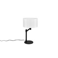 Tischleuchte Cassio Schwarz/Weiß max. 60 Watt - Schwarz/Weiß, Basics, Textil/Metall (28/48,3cm)