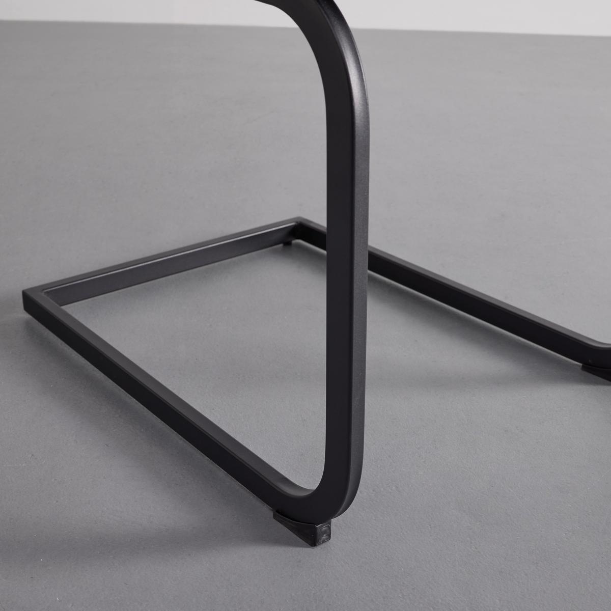 KRZESŁO NA PŁOZIE DUNJA - czarny/brązowy, Modern, metal/drewno (44/86/58cm) - Bessagi Home