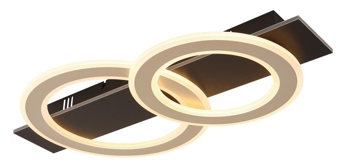 LED Mennyezeti Lámpa 48034a-40 Jayden - sötétbarna/Pezsgő, Design, műanyag/faalapú anyag (63/35/7cm) - Globo