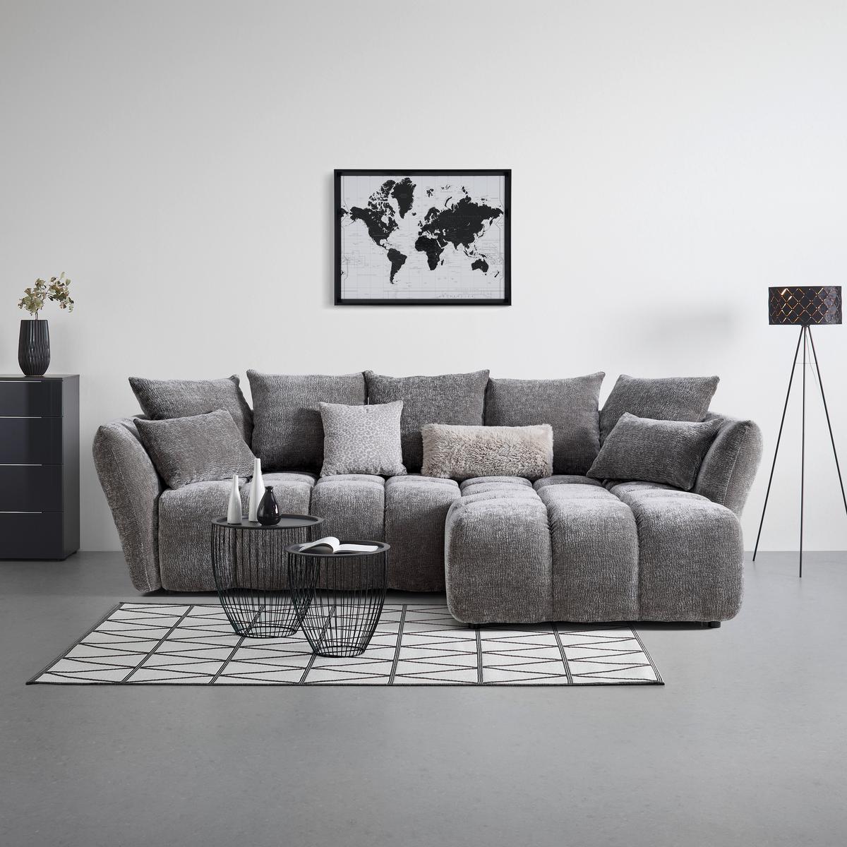 Ecksofa Cammellio Grau - Schwarz/Grau, MODERN, Textil (296/189cm) - Mömax