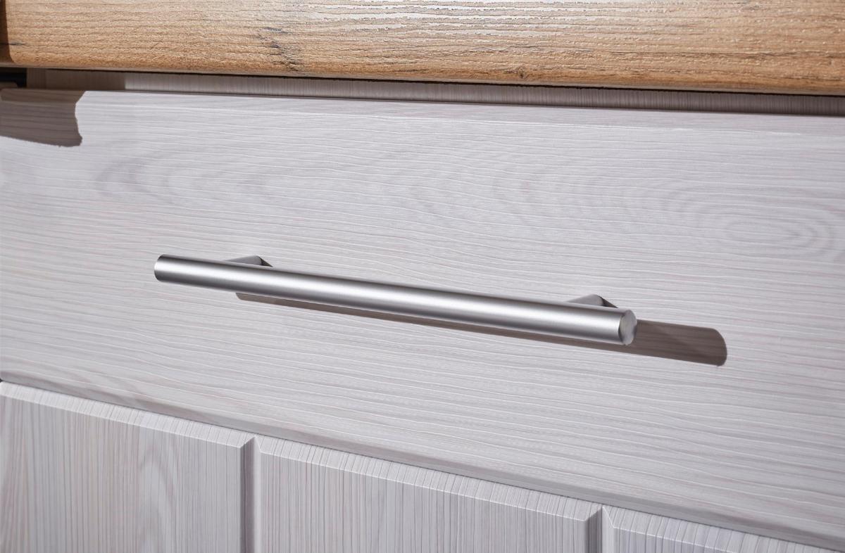 Eckküche Anton mit Geräten ca. 310x172 cm Weiß/Lärche - Wildeiche/Edelstahlfarben, LIFESTYLE, Holzwerkstoff/Metall (310/172cm) - Respekta