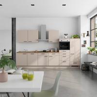 Küchenleerblock Easytouch Low o. Geräte Sandfarben - Sandfarben/Eichefarben, MODERN, Holzwerkstoff/Metall (360cm) - Nobilia