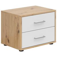 Noćni Ormarić Smart 2 - bijela/sivo-bijela, Basics, drvni materijal/plastika (50/38/35cm) - Modern Living