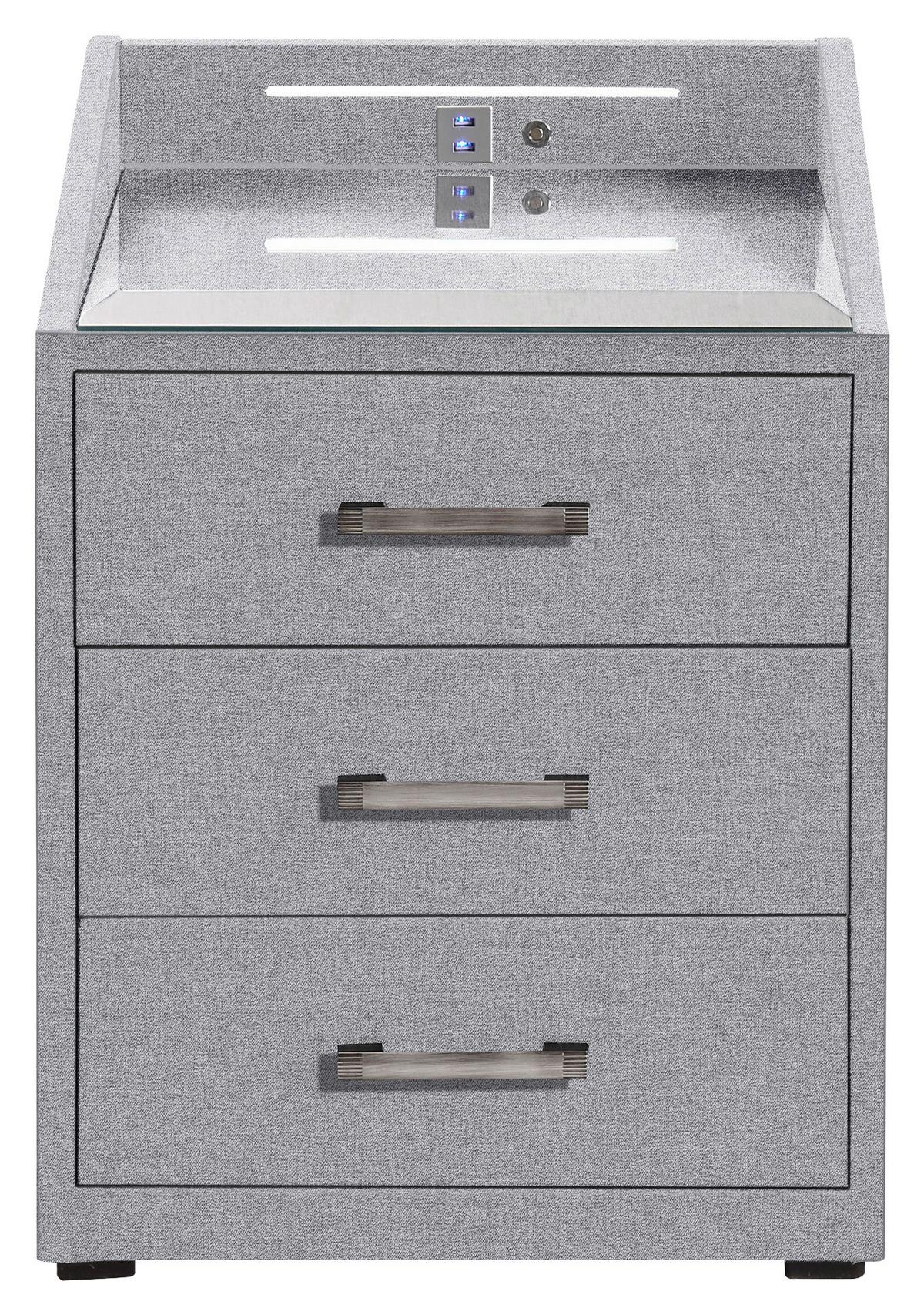 Nachtkästchen Moon ca. 47x61x46 cm Grau - Silberfarben/Grau, Basics, Holzwerkstoff/Kunststoff (47/61/46cm) - MID.YOU