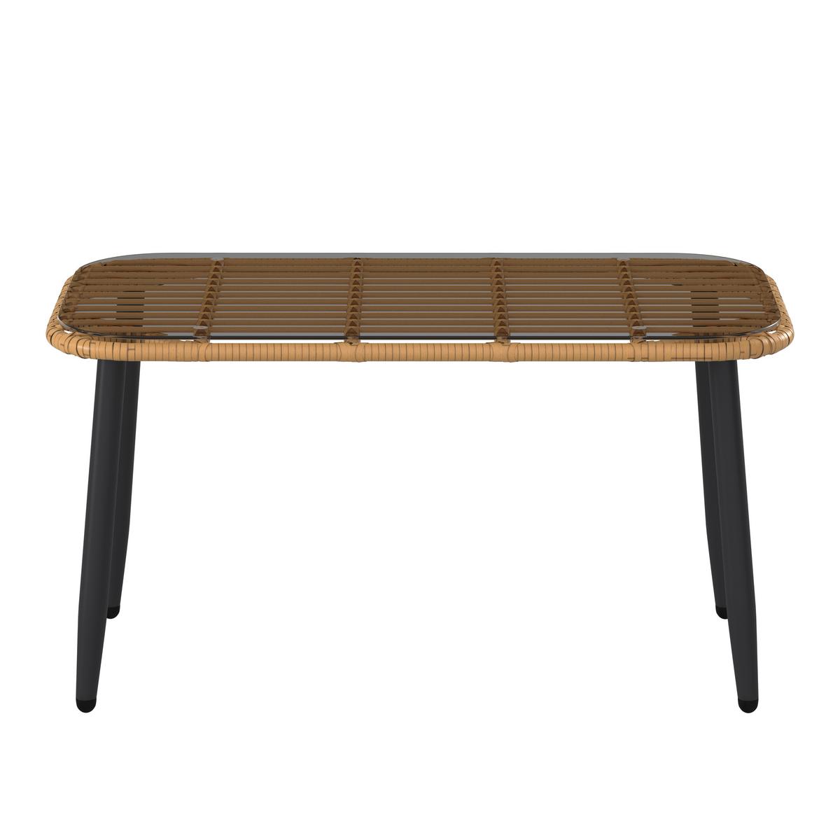 KOMPLET MEBLI TARASOWYCH NIZZA - beżowy/kolor naturalny, Modern, tworzywo sztuczne/metal (187/67/65cm) - Ambia Garden