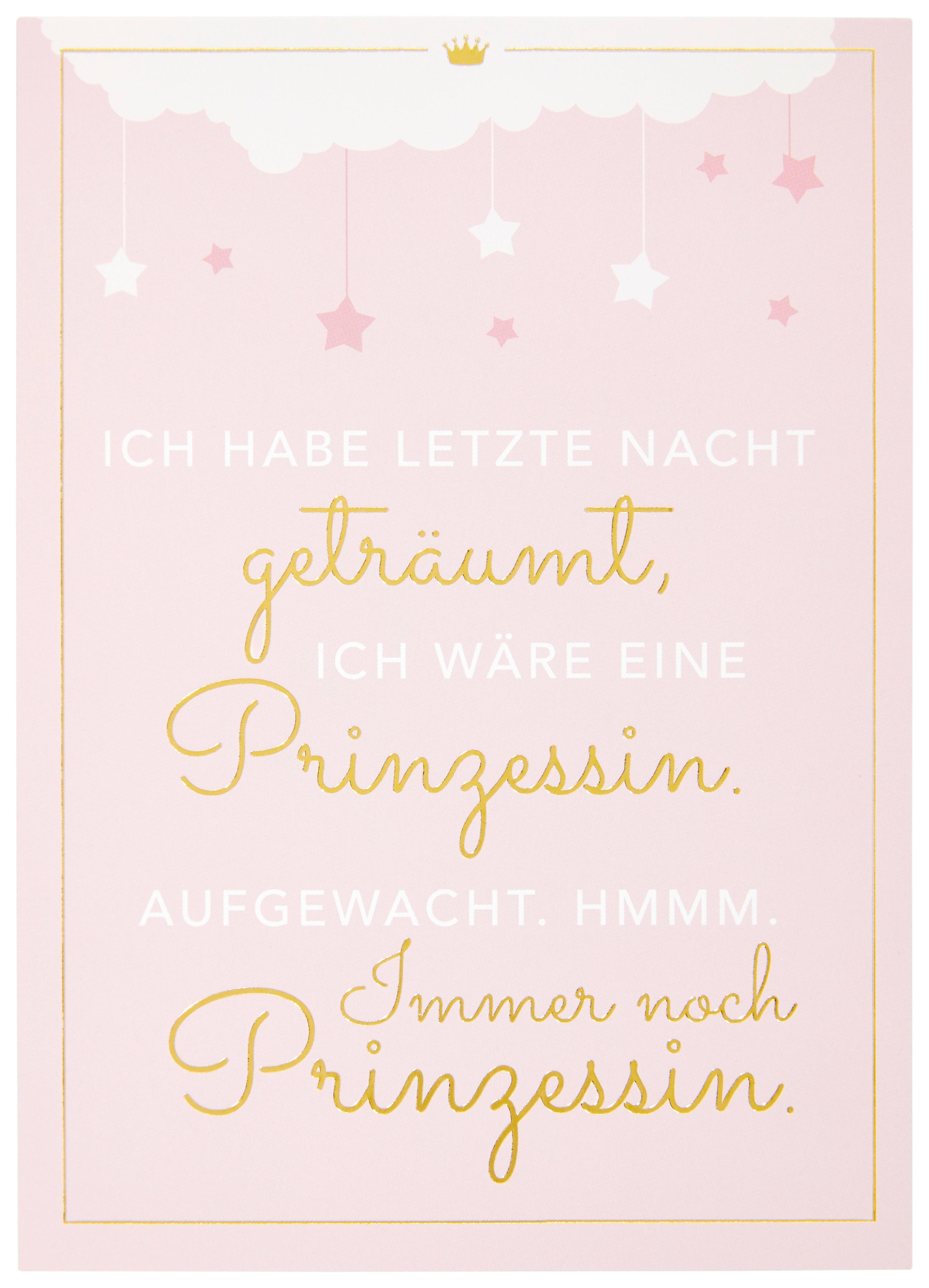 Postkarte Vollzeitprinzessin in Rosa - Goldfarben/Rosa, Papier (10,5/14,8cm) - Vollzeitprinzessin