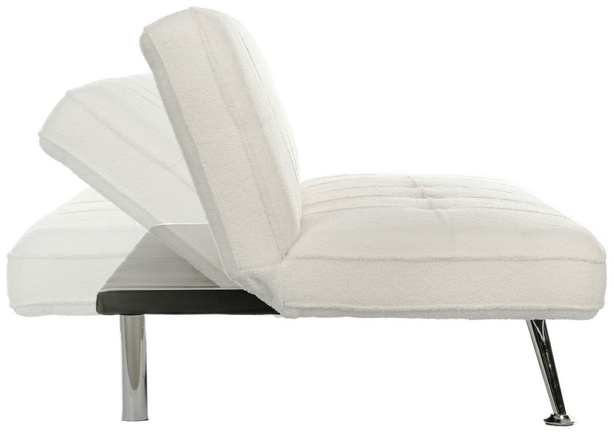 Zofa S Posteljno Funkcijo Billund, Bela - srebrne barve/bela, Basics, kovina/tekstil (179/75/90cm) - Livetastic