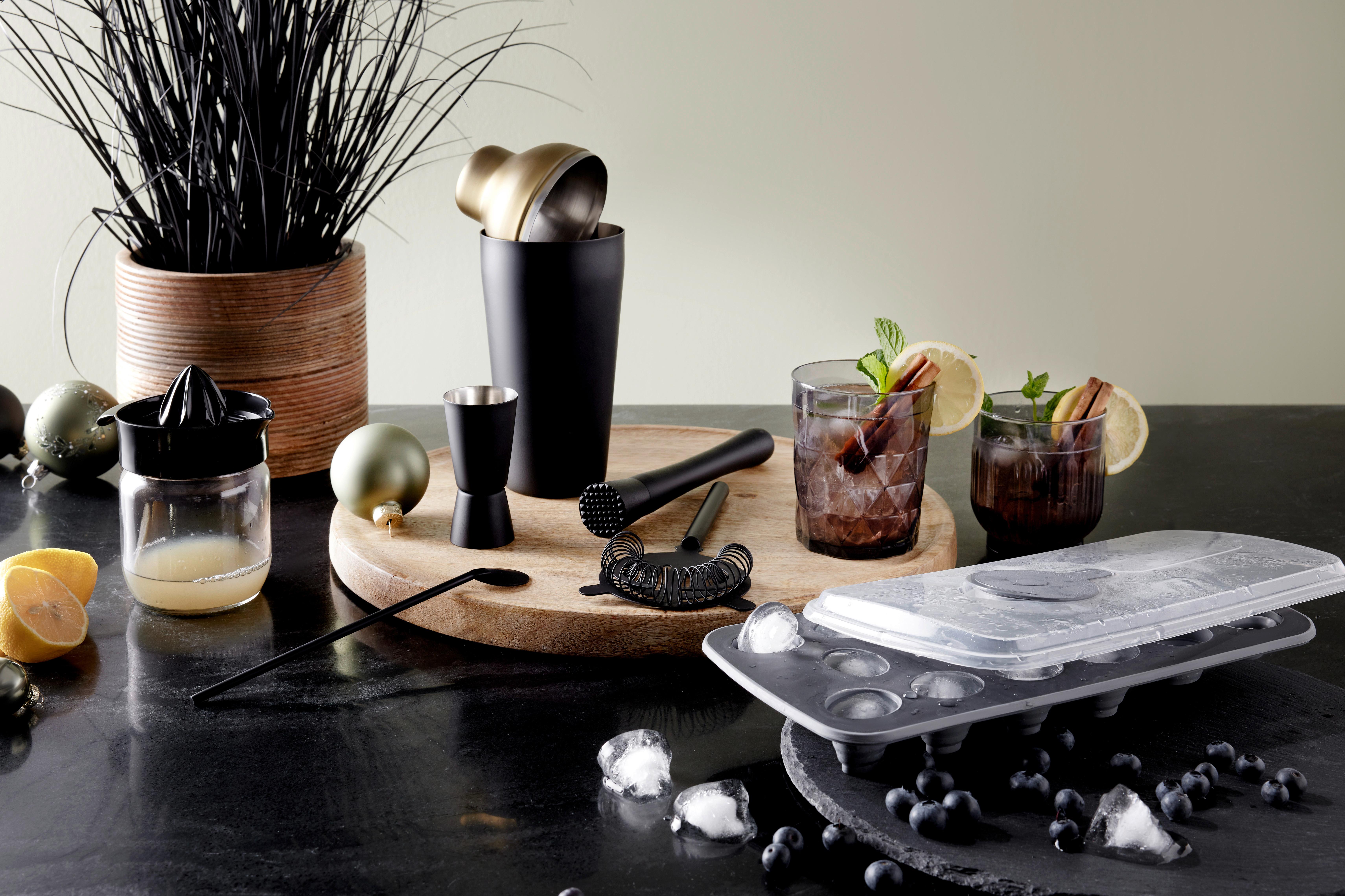 COCKTAILSET GLAMOUR - svart/guldfärgad, Modern, metall/plast - Premium Living