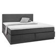 Boxspringbett Grau 140x200cm - Schwarz/Grau, MODERN, Holz/Holzwerkstoff (206/152/60cm) - MODERN LIVING