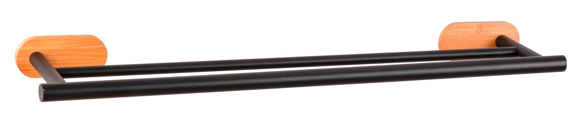 Držalo Za Brisače Duo Orea Bamboo - črna/naravne barve, Moderno, kovina/les (60/4,5/12cm) - Mömax