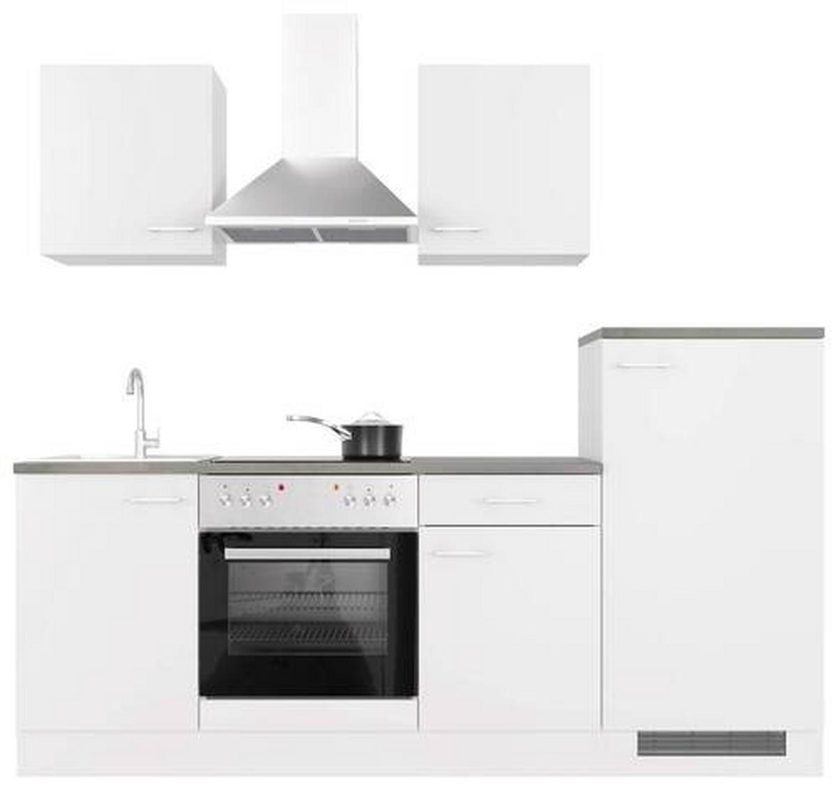 Kuhinjski Blok Z Aparati Lucca, Bela - bela/barve aluminija, Moderno, umetna masa/leseni material (220,5cm) - FlexWell