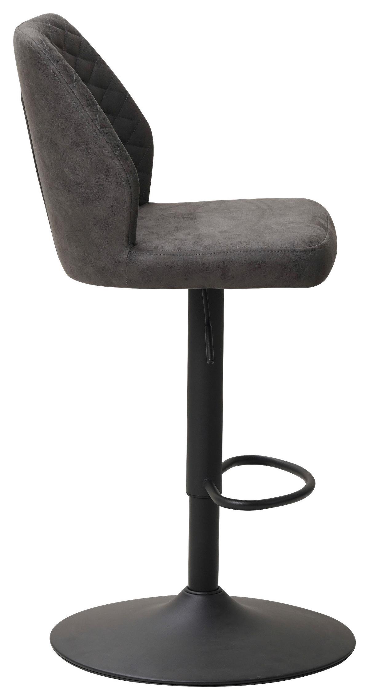 Barhocker-Set Grayson 2er-Set ca. 42x114 cm Anthrazit - Anthrazit/Schwarz, KONVENTIONELL, Textil/Metall (42/114/52cm) - MID.YOU