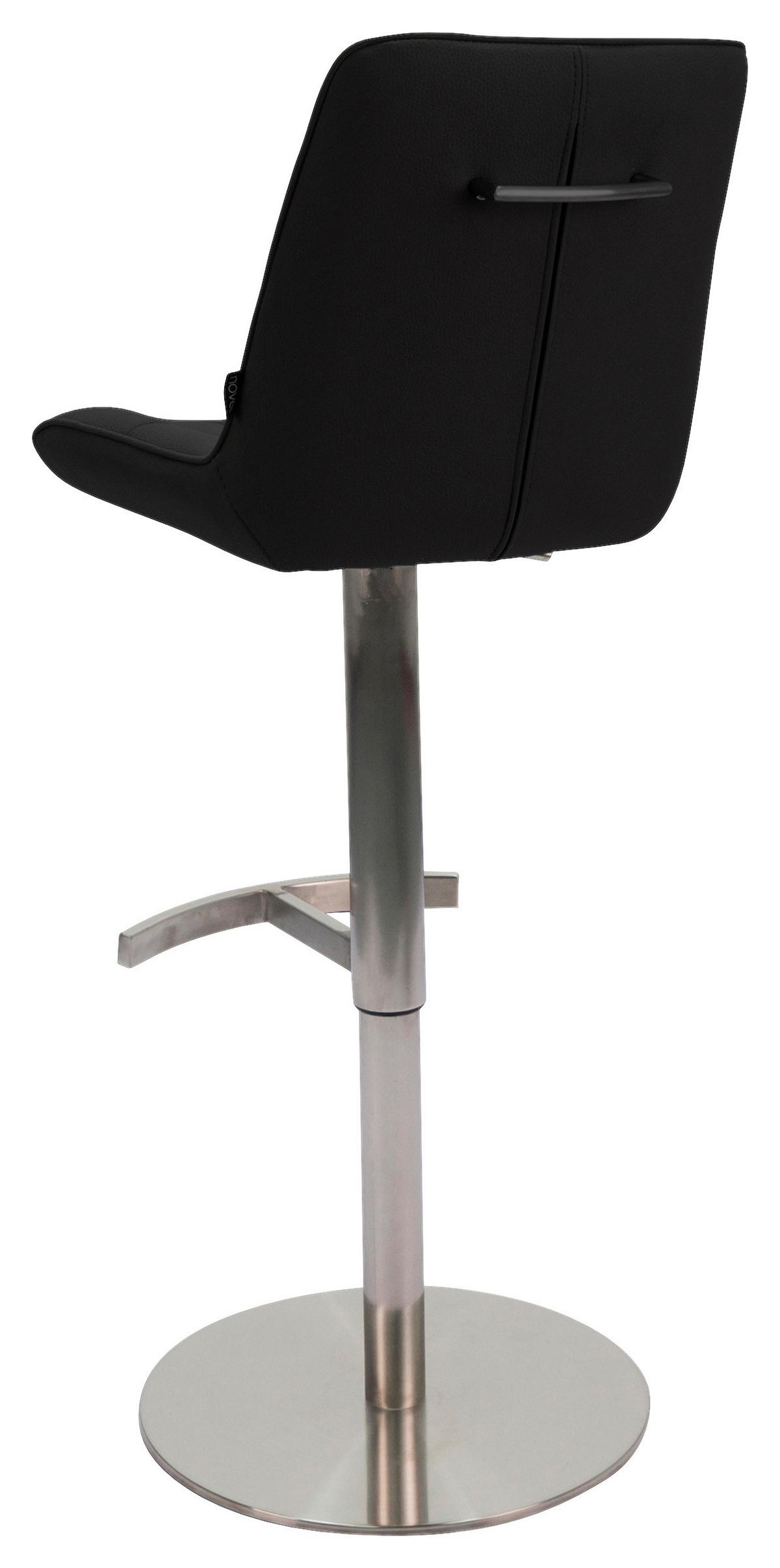 STOŁEK BAROWY HENRY - kolor stalowy/czarny, Design, metal/tkanina (44/110/54,5cm) - Novel