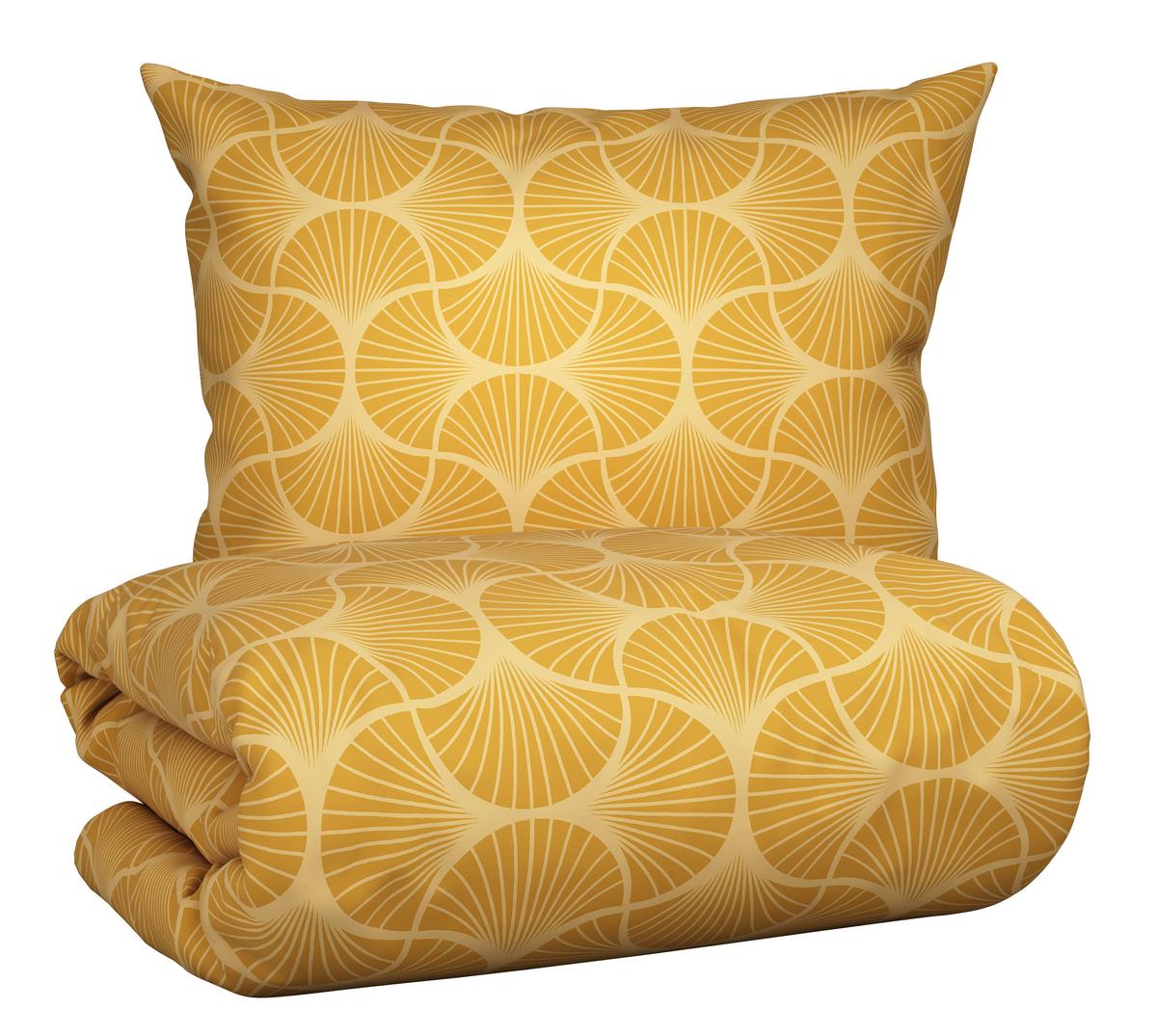 Ágyneműhuzat-garnitúra Finn Xl 140/220, 70/90c - sárga, Modern, textil (140/220cm) - Modern Living