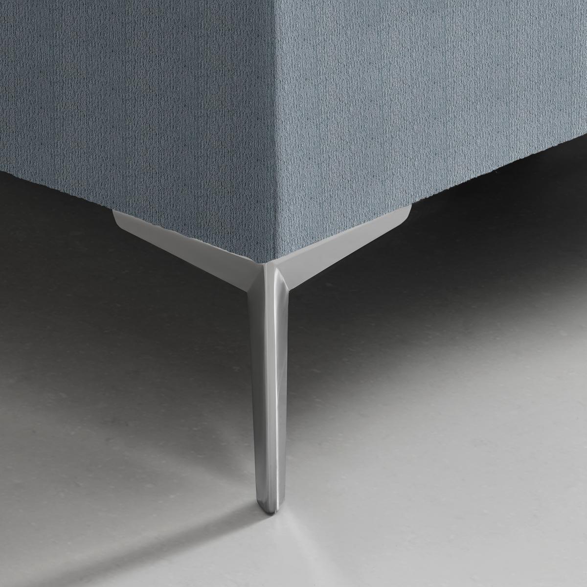 Boxspringbett Queen in Greige ca. 180x200cm - Chromfarben/Greige, KONVENTIONELL, Textil (180/200cm) - Premium Living