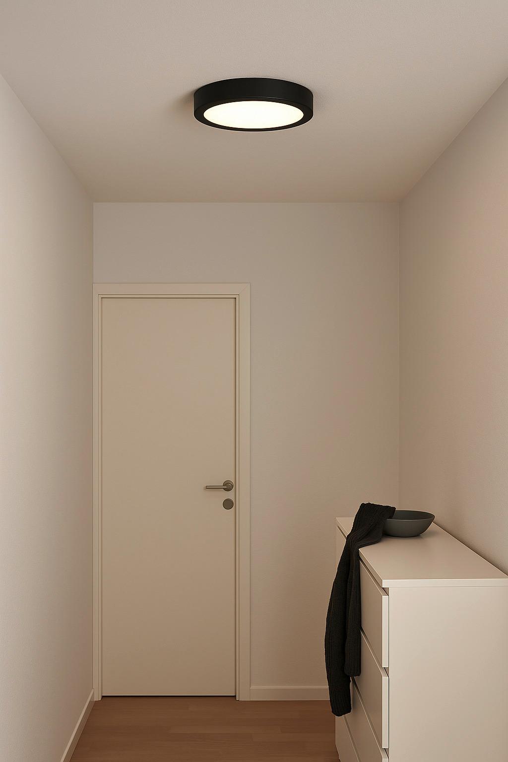 LAMPA SUFITOWA LED G99225A76 FANO LED / DE - czarny, Basics, tworzywo sztuczne/metal (25/4cm) - Brilliant