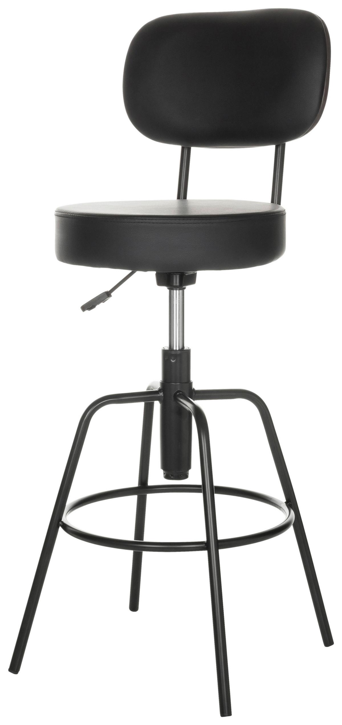 Barski Stol Disc High, Črna - črna, Basics, kovina/usnje (43/103-113/43cm) - MID.YOU