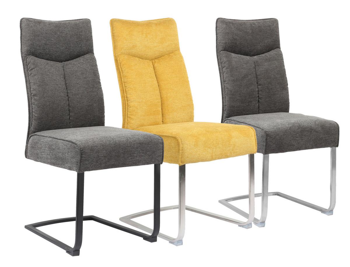 KRZESŁO NA PŁOZIE BUFFY - czarny/szary, Design, metal/tkanina (44/102/64cm) - Novel