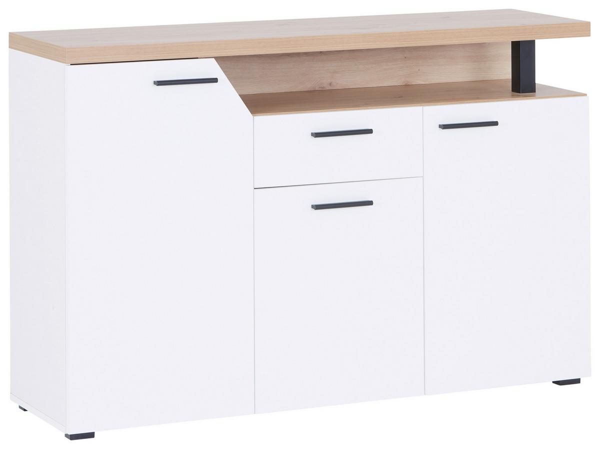 Komoda Nico - bijela/hrast Artisan, Moderno, drvni materijal/plastika (136,4/91,6/40cm) - Modern Living