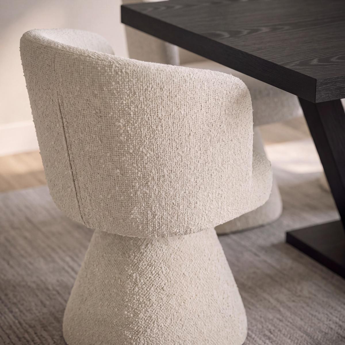 Armlehnstuhl Maylea Creme Webstoff Gepolstert - Creme, MODERN, Holz/Textil (61/60,5/81cm) - Bessagi Home